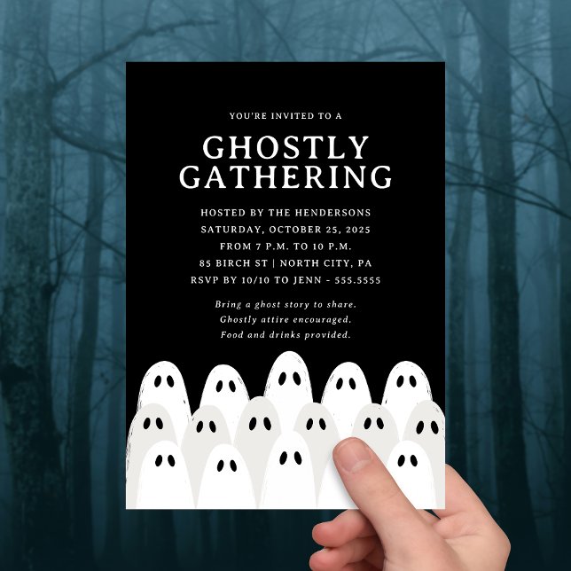 Ghostly Gathering Halloween Party Invitation (Creator Uploaded)