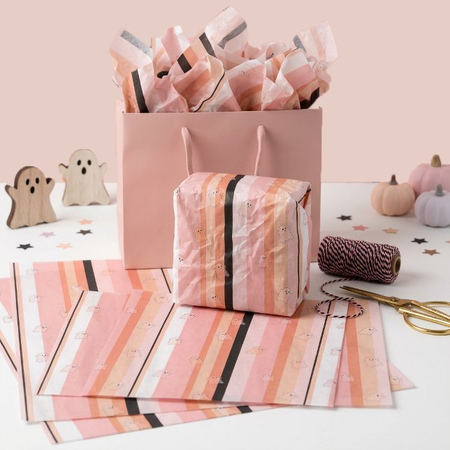 Ghostly Ghosts Pastel Stripe Pattern ID1330 Tissue Paper (Creator Uploaded)