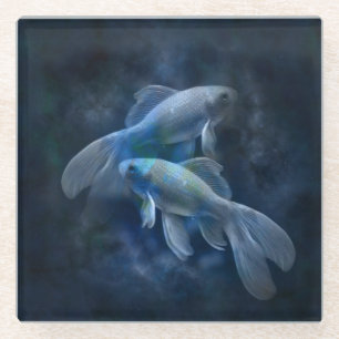 Ghostly Goldfish Glass Coaster