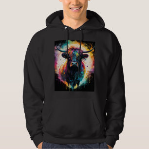 Ghostly Grace: Spectral Holographic Highland Cow, Hoodie