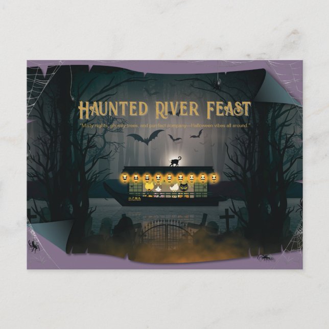 Ghostly Graveyard Cruise Holiday Postcard (Front)