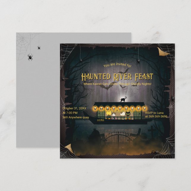Ghostly Graveyard Cruise Invitation (Front/Back)