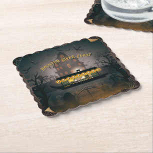 Ghostly Graveyard Cruise  Paper Coaster