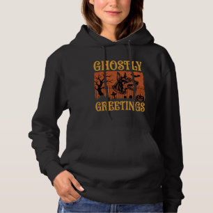 Ghostly Greetings Halloween Doberman Cemetery Desi Hoodie