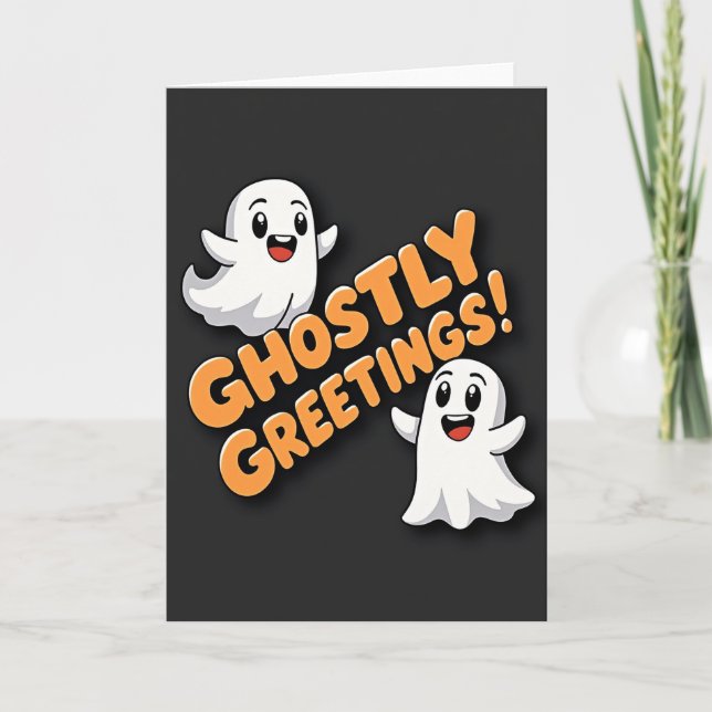 Ghostly Greetings Happy Spirits Card (Front)