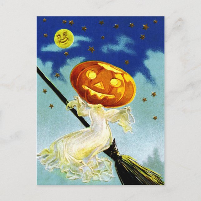 Ghostly Greetings on Halloween! Postcard (Front)