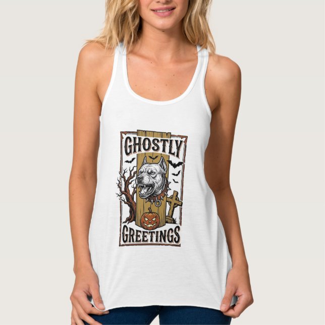 Ghostly Greetings Shirt Vintage Engraving Hallowee (Front)