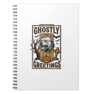 Ghostly Greetings Shirt Vintage Engraving Hallowee Notebook