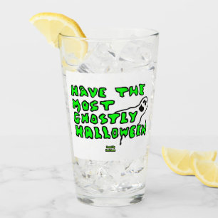 Ghostly Halloween Glass Tumbler