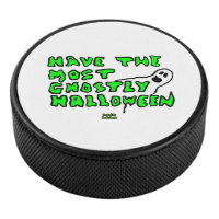 Ghostly Halloween Hockey Puck