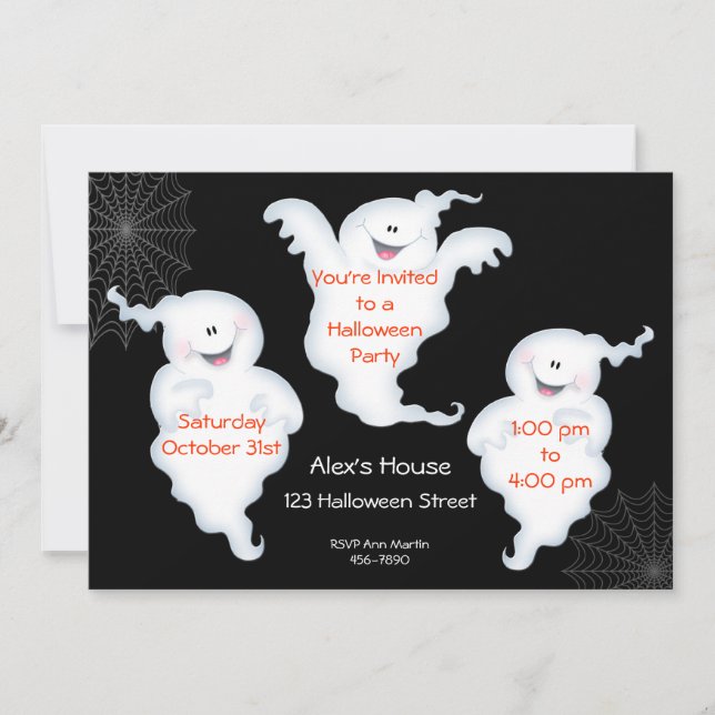 Ghostly Halloween Invitation (Front)