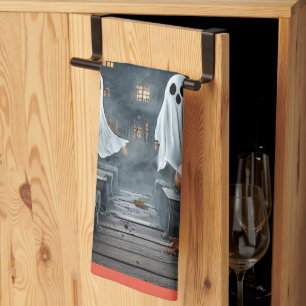 Ghostly Halloween Kitchen Towel