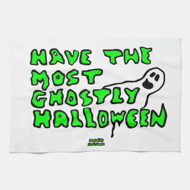 Ghostly Halloween Kitchen Towel (Horizontal)