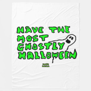 Ghostly Halloween Large Fleece Blanket