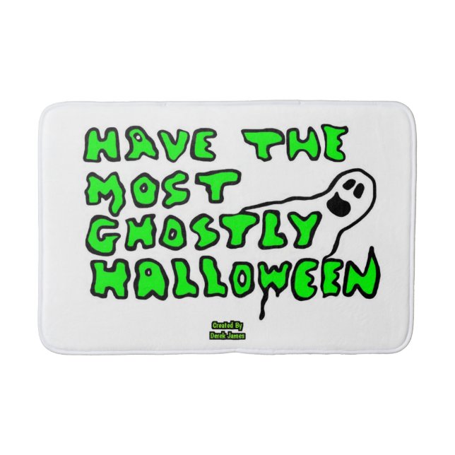 Ghostly Halloween Medium Bath Mat (Front)