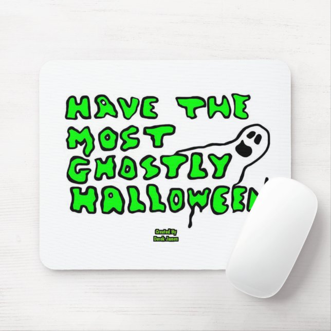Ghostly Halloween Mouse Pad (With Mouse)