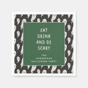 Ghostly halloween party halloween napkins