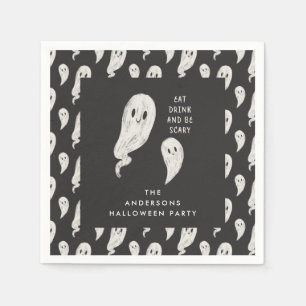 Ghostly halloween party halloween napkins