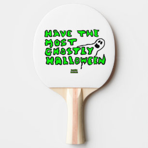 Ghostly Halloween Ping Pong Paddle