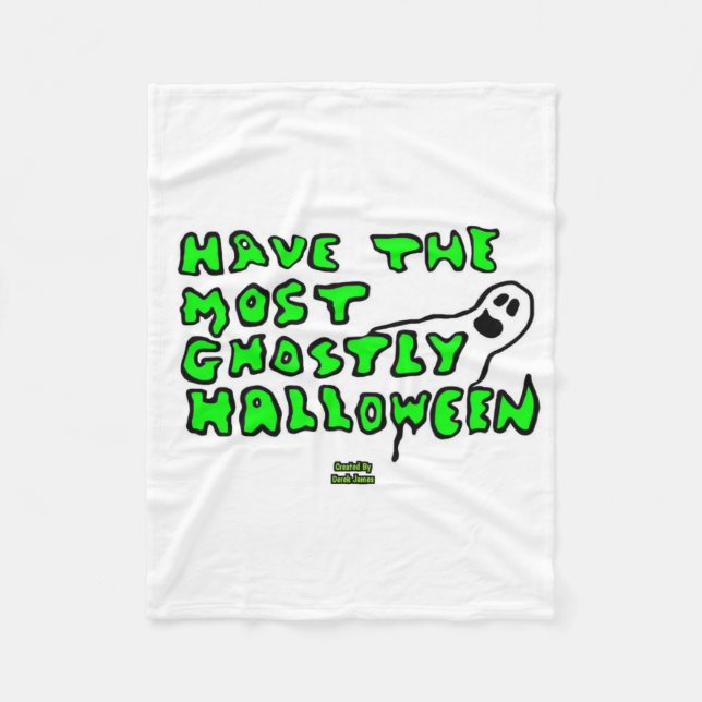 Ghostly Halloween Small Fleece Blanket (Front)