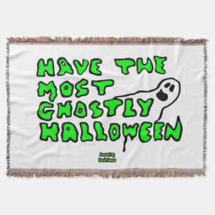 Ghostly Halloween Throw Blanket