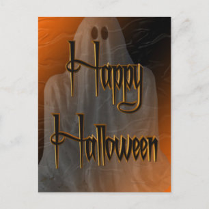 Ghostly Happy Halloween Postcard