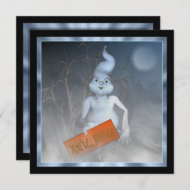 Ghostly Invite Halloween Party Invitation (Front/Back)