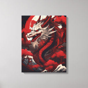 Ghostly Japanese Dragon Canvas Print