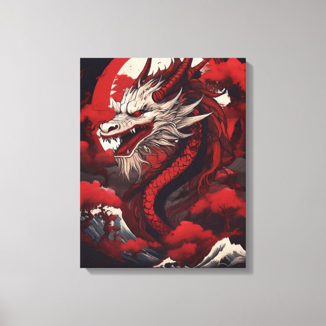 Ghostly Japanese Dragon Canvas Print (Front)