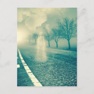 Ghostly Lady On a Deserted Road Postcard