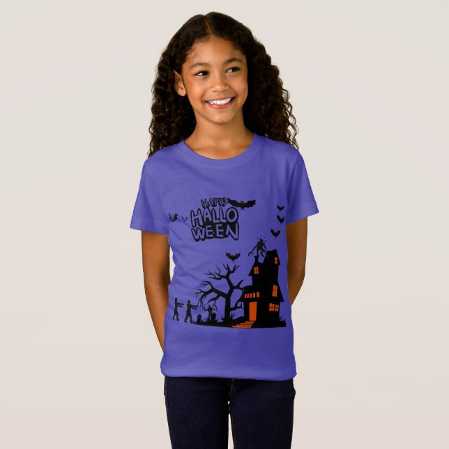 Ghostly Lantern Parade purple T-Shirt (Front Full)