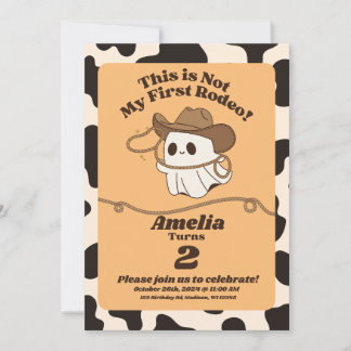 Ghostly "Not My First Rodeo" Birthday Invite