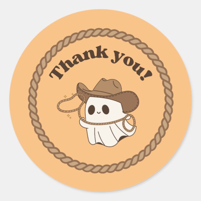 Ghostly "Not My First Rodeo" Thank You Sticker (Front)