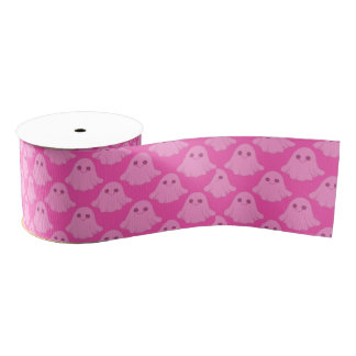 Ghostly Pink Ribbon Grosgrain Ribbon