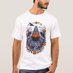 Ghostly Pumpkin Harvest Halloween T-Shirt