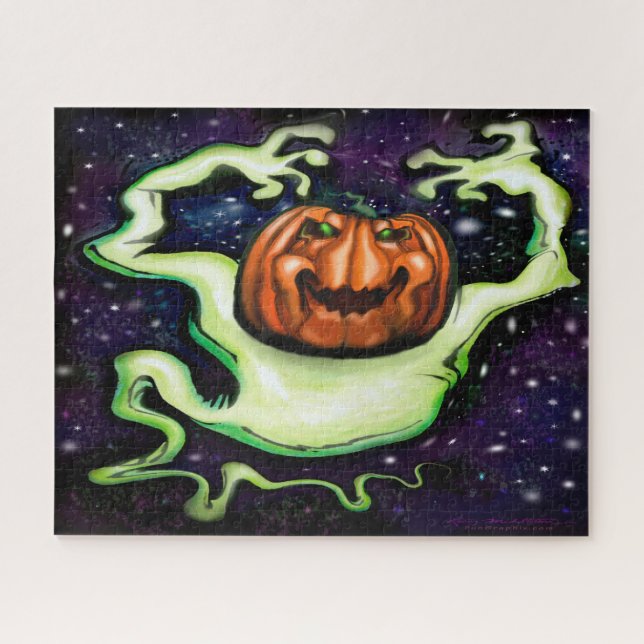Ghostly Pumpkin Jigsaw Puzzle (Horizontal)