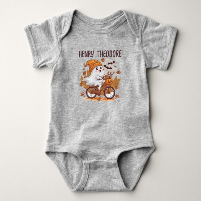 Ghostly Rider Babysuit👻Customisable Ghost Romper Baby Bodysuit (Front)