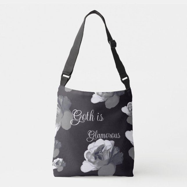 Ghostly Rose Goth is Glamourous Crossbody Bag (Front)