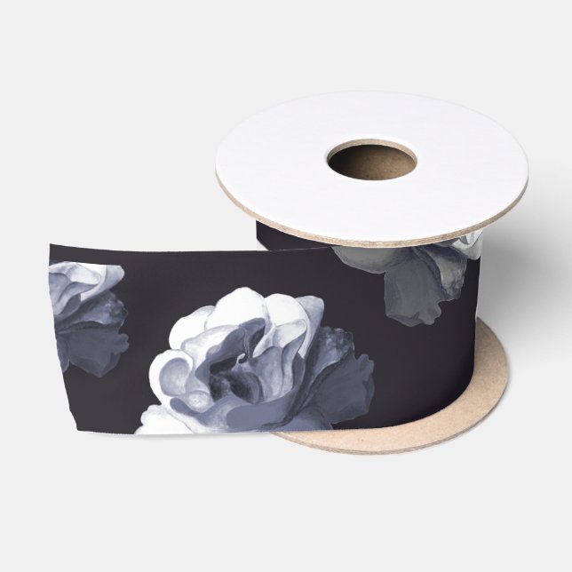 Ghostly Rose Gothic Satin Ribbon (Spool)