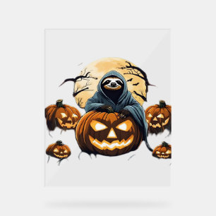 Ghostly Sloth's Midnight Haunt Classic T-Shirt Acrylic Sign