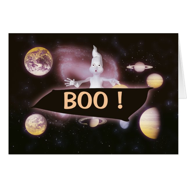 Ghostly space surprise cards - customisable (Front Horizontal)