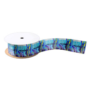ghostly submarine in tropical waters satin ribbon
