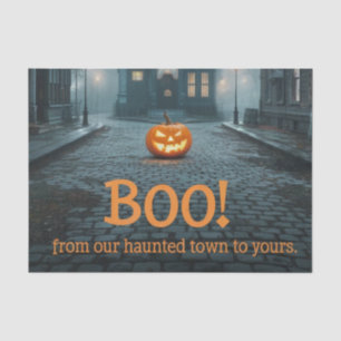 Ghostly Town Square Halloween Design Tissue Paper
