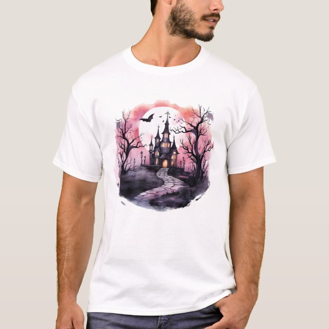 Ghostly Vibes: Haunted House Collection T-Shirt (Front)