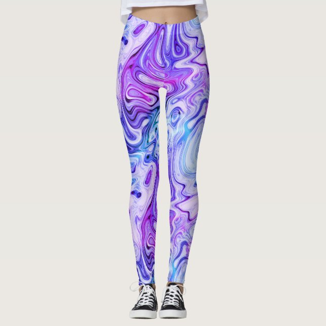 ghostly whisper, pastel marbling : leggings (Front)