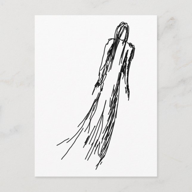 Ghostly Woman Postcard (Front)