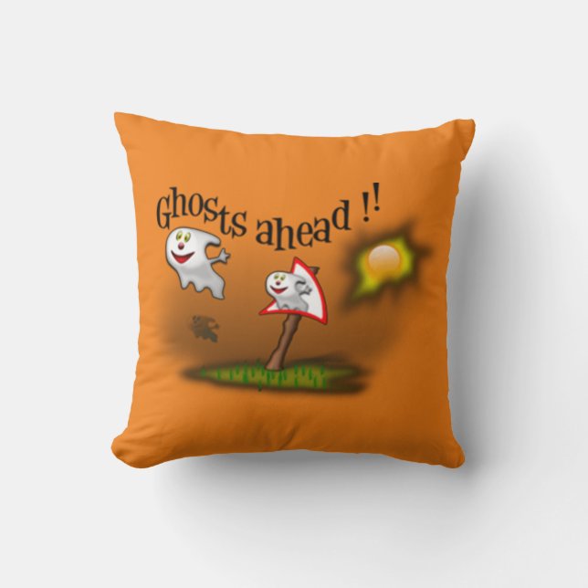 Ghosts Ahead Cushion (Front)