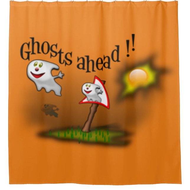 Ghosts Ahead Shower Curtain (Front)