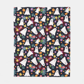 Ghosts and Flowers Fleece Blanket
