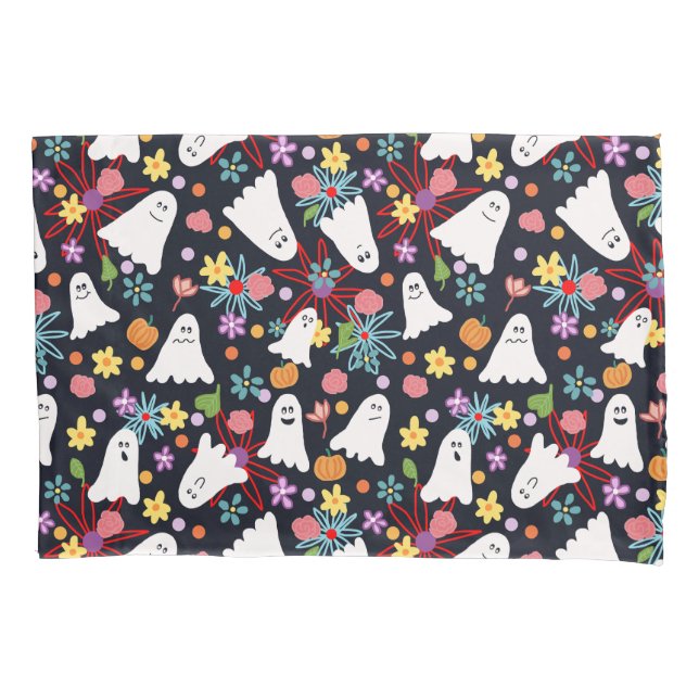 Ghosts and Flowers Pillowcase (Front)